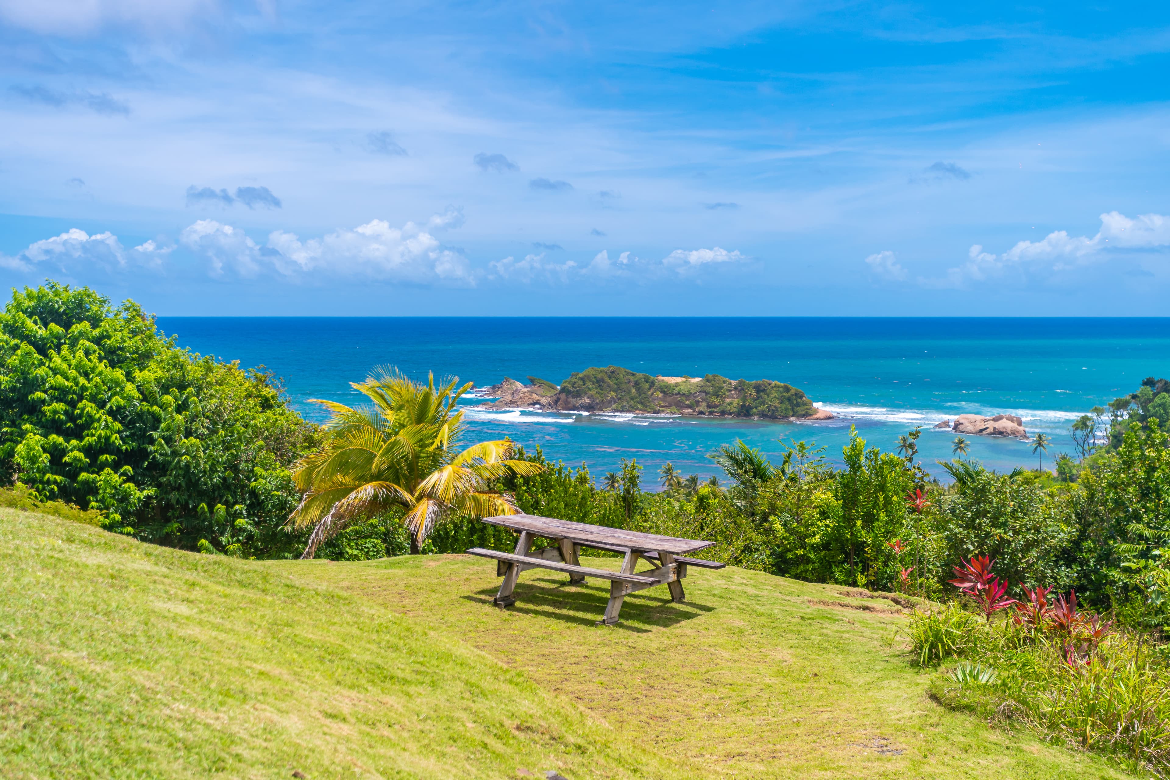 Seating with ocean view at Bay View Lodges